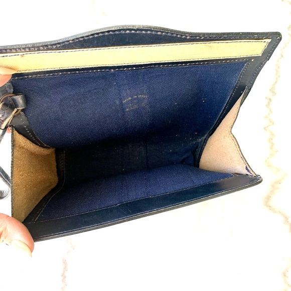 Authentic Rare Gucci Sherry Line Vintage Navy GG Clutch - Picture 8 of 10